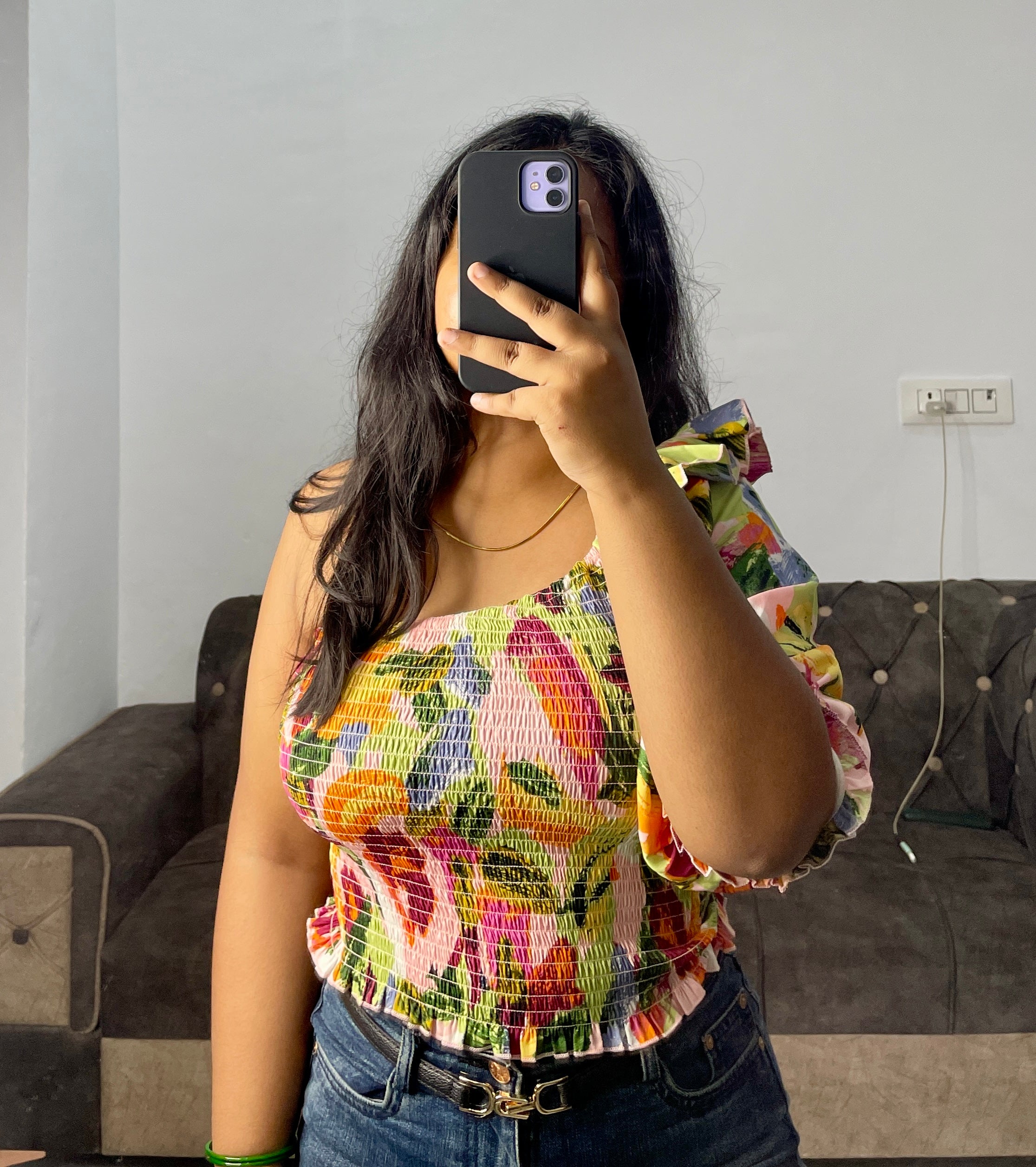 One side sleeve top