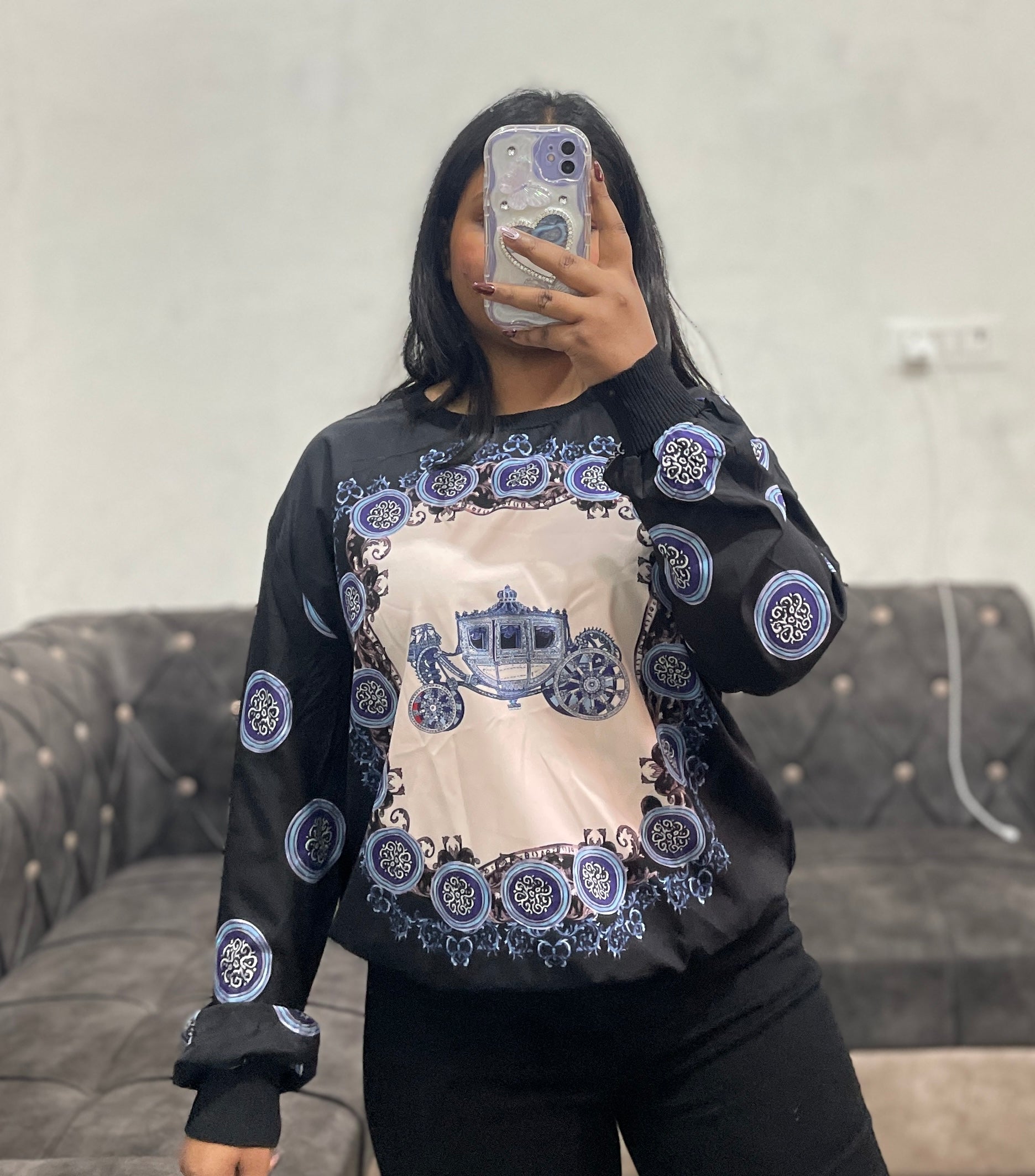 Soft satin vintage top