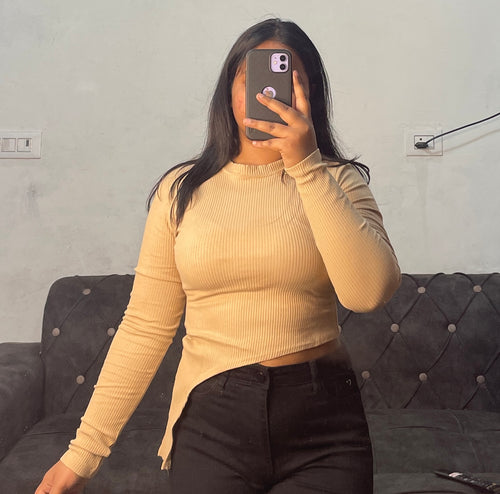 A-symmetrical beige top