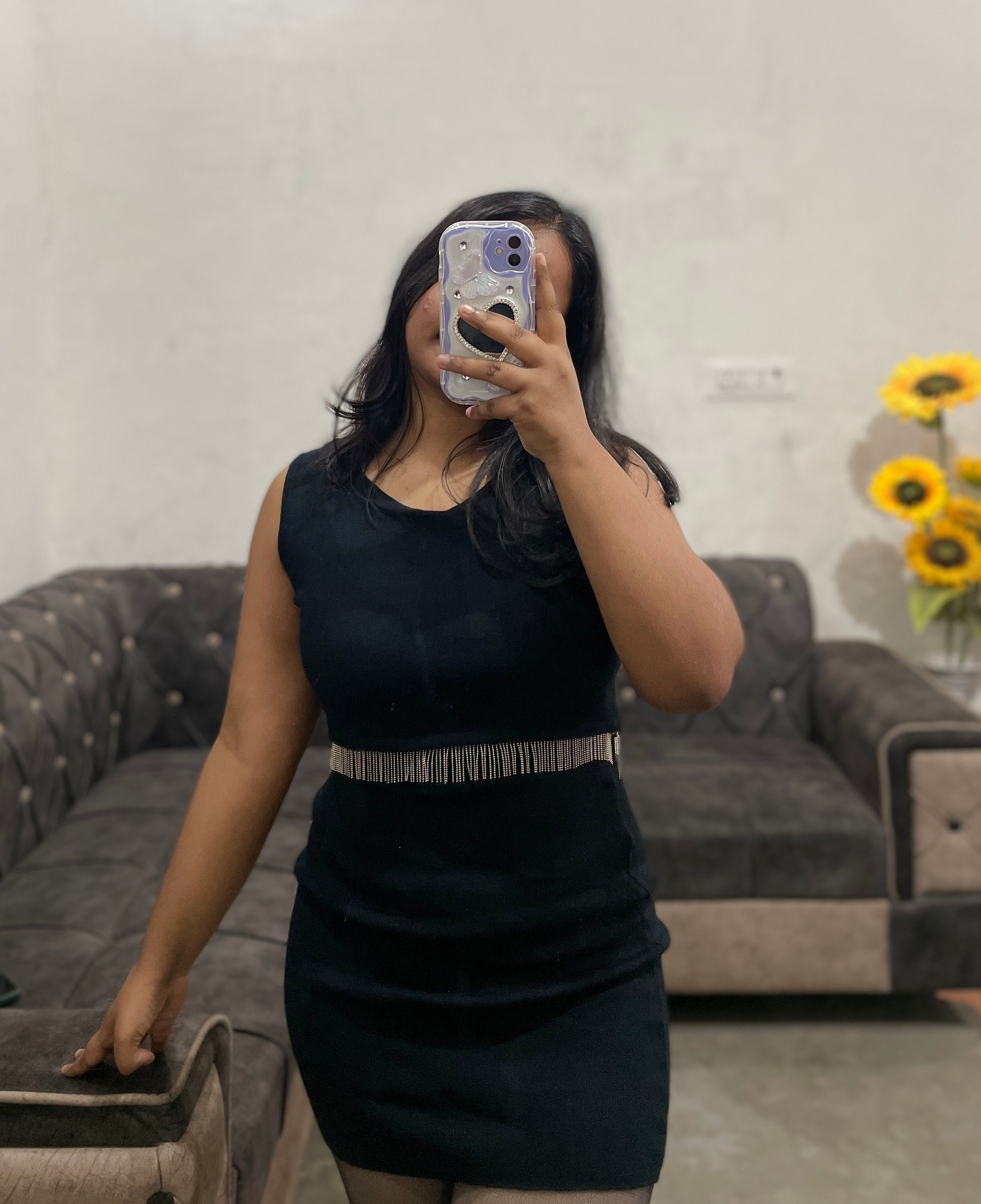 Black mini dress