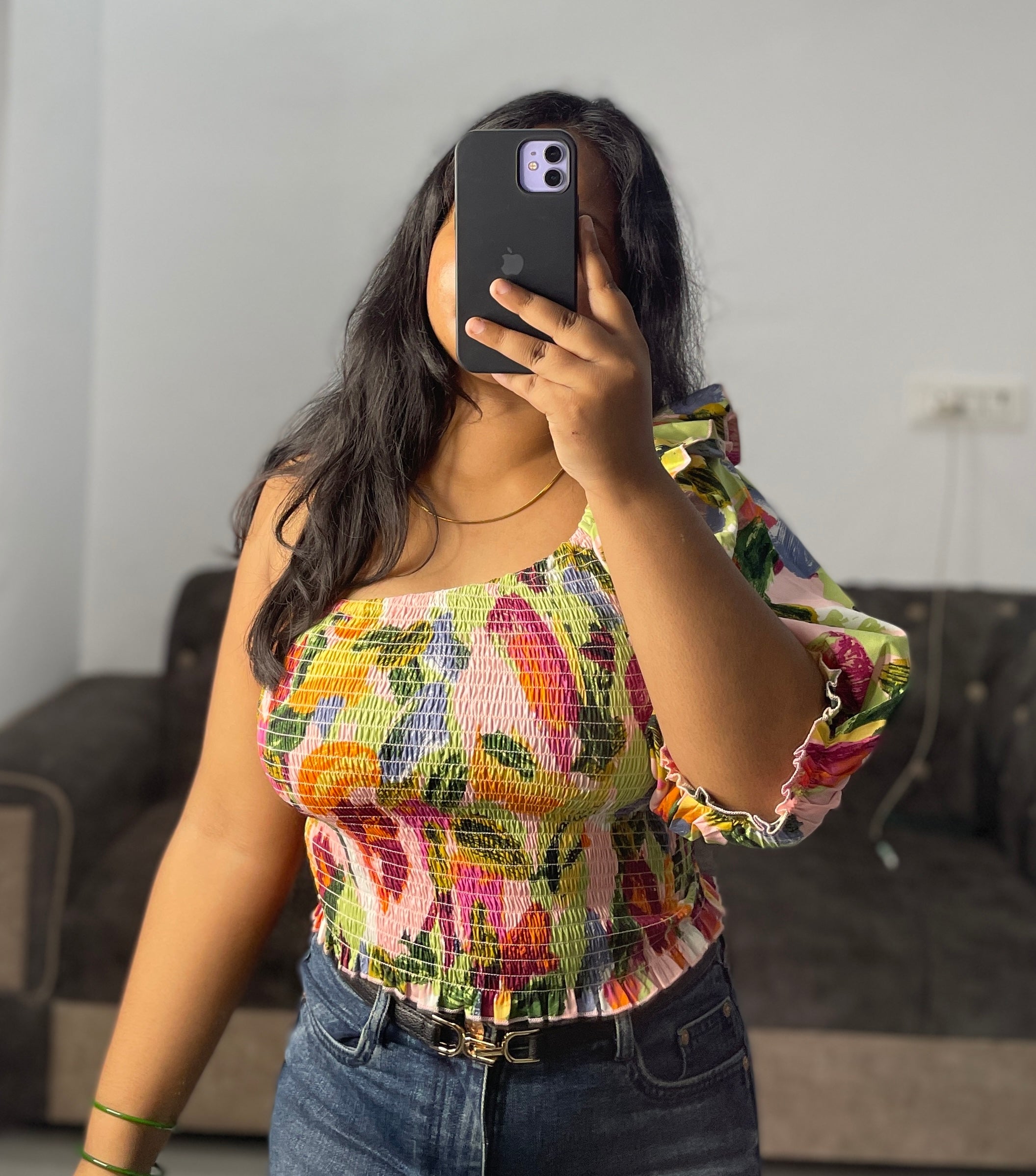 One side sleeve top