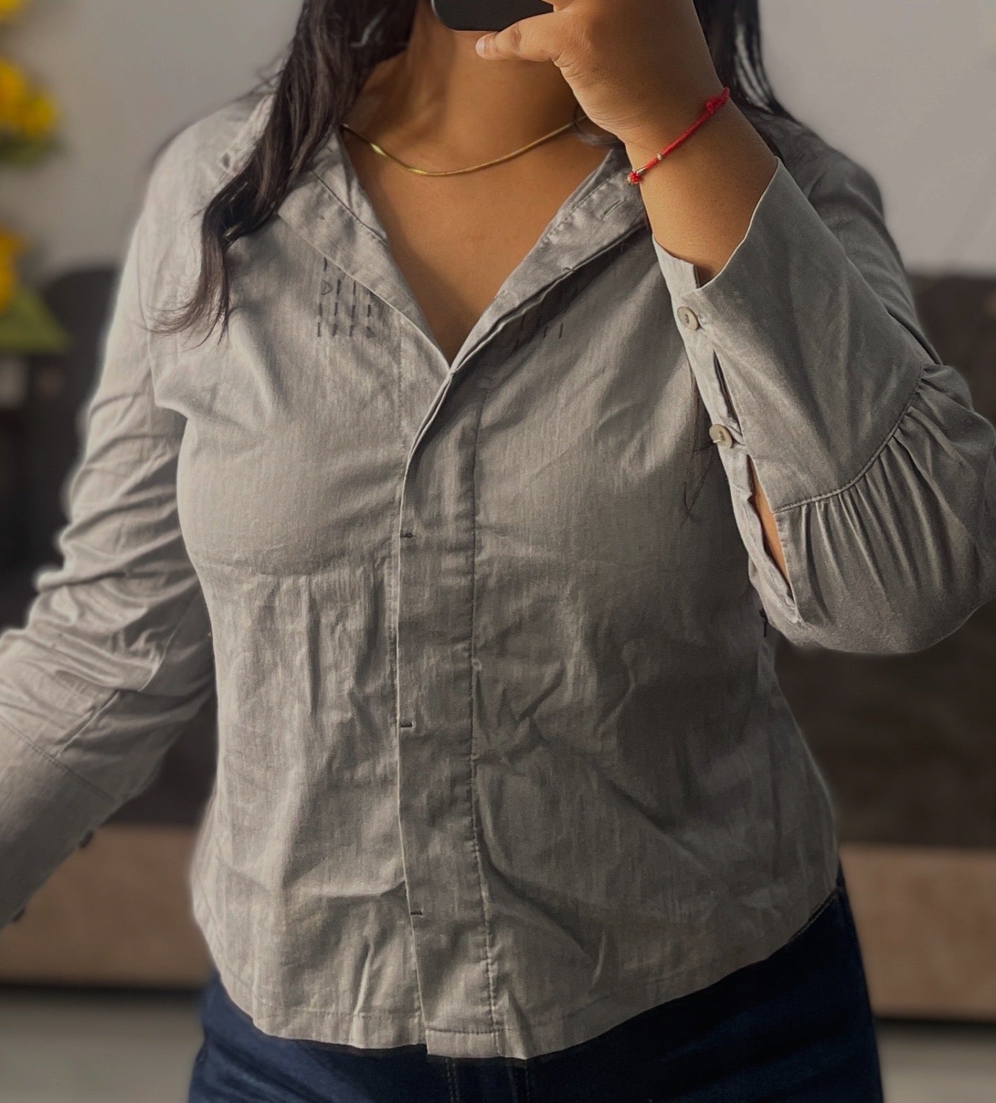 Grey shirt top