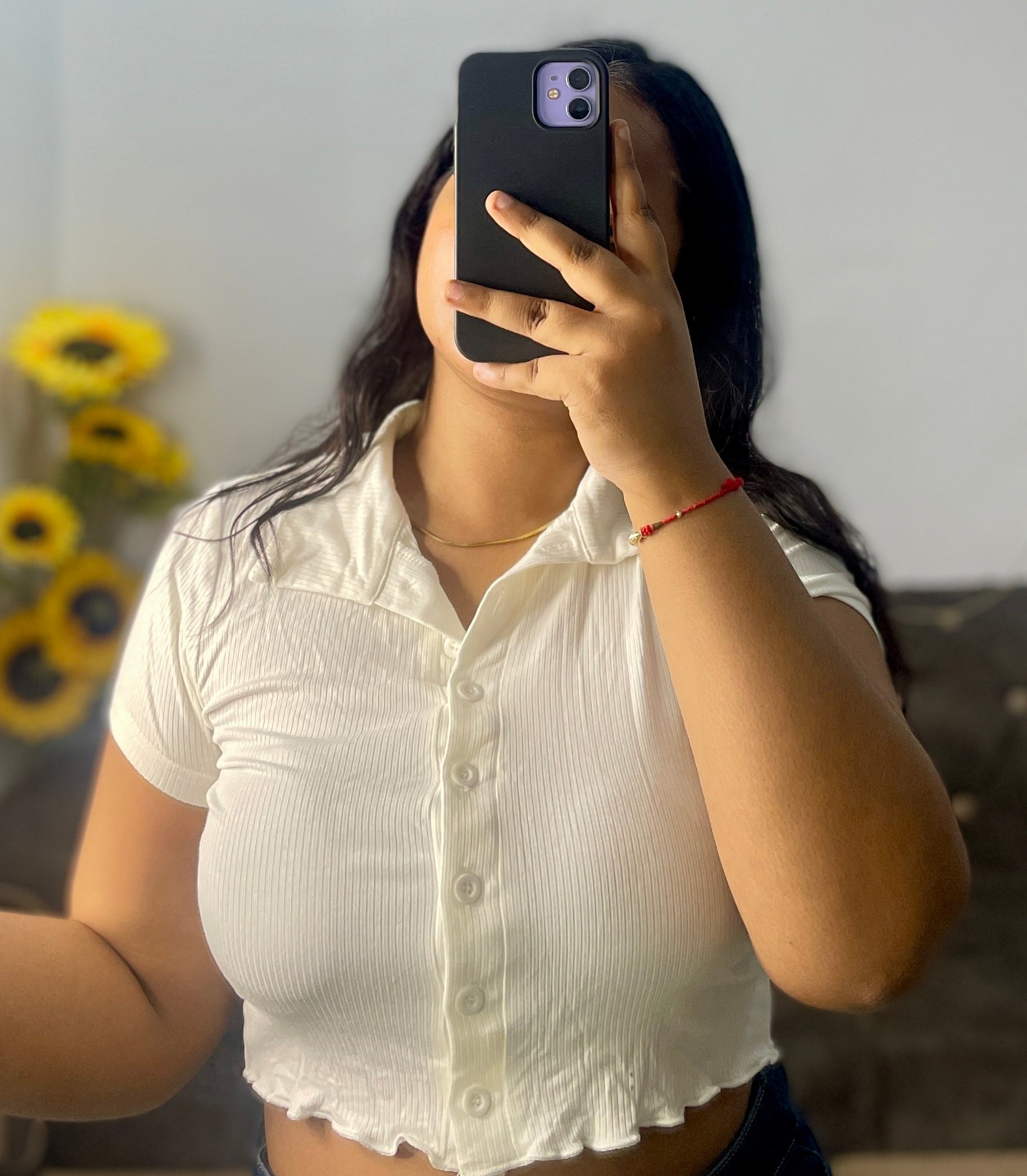 White crop top