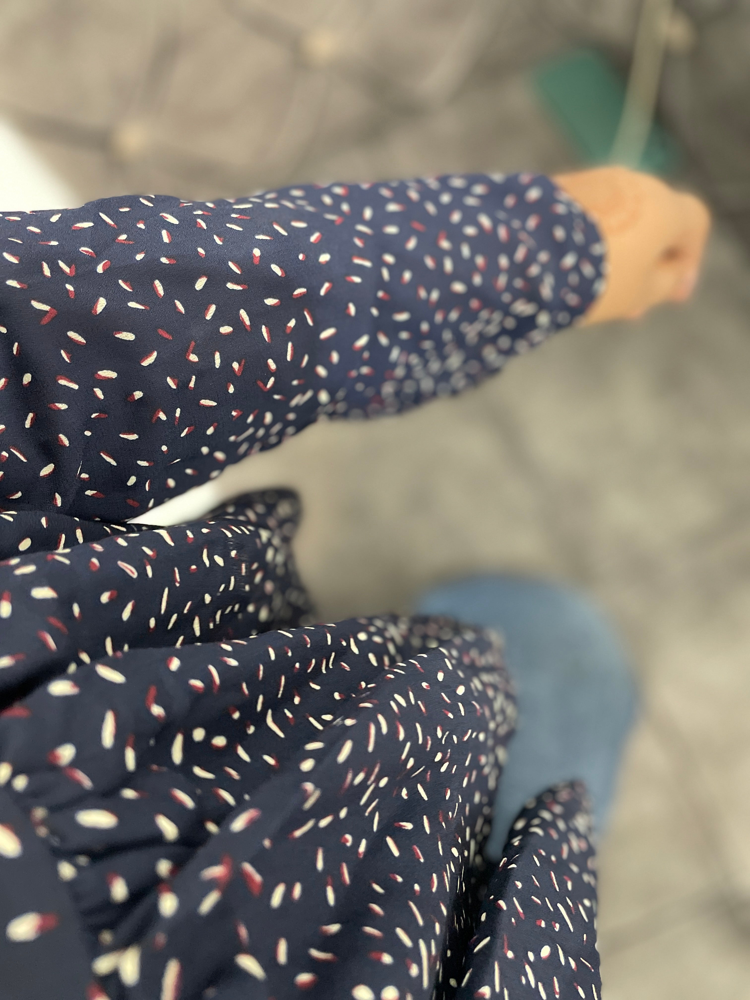 Navy peplum top