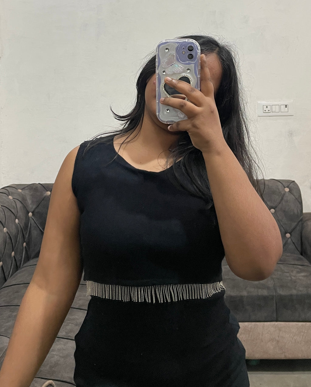 Black mini dress