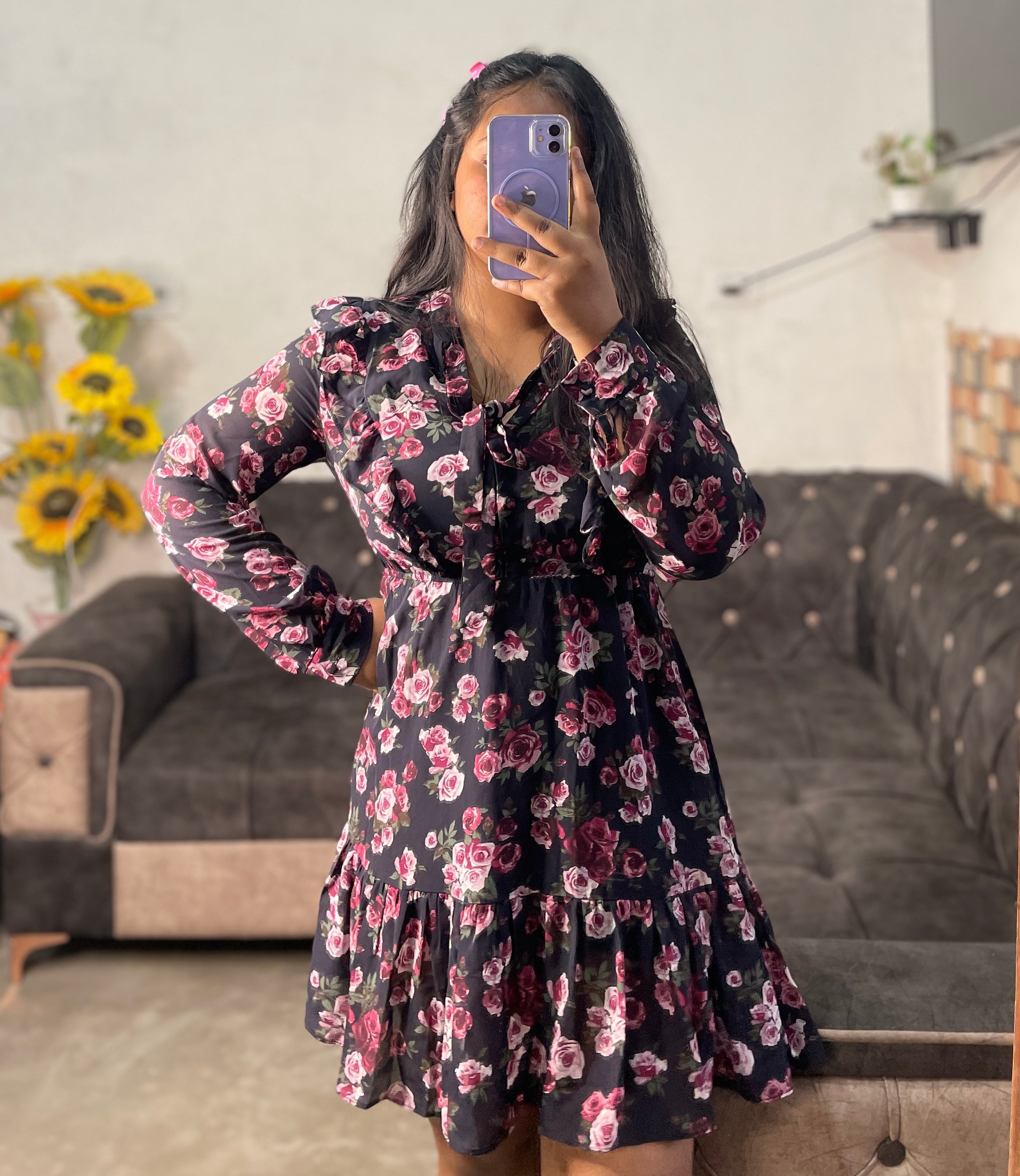 Mini floral dress