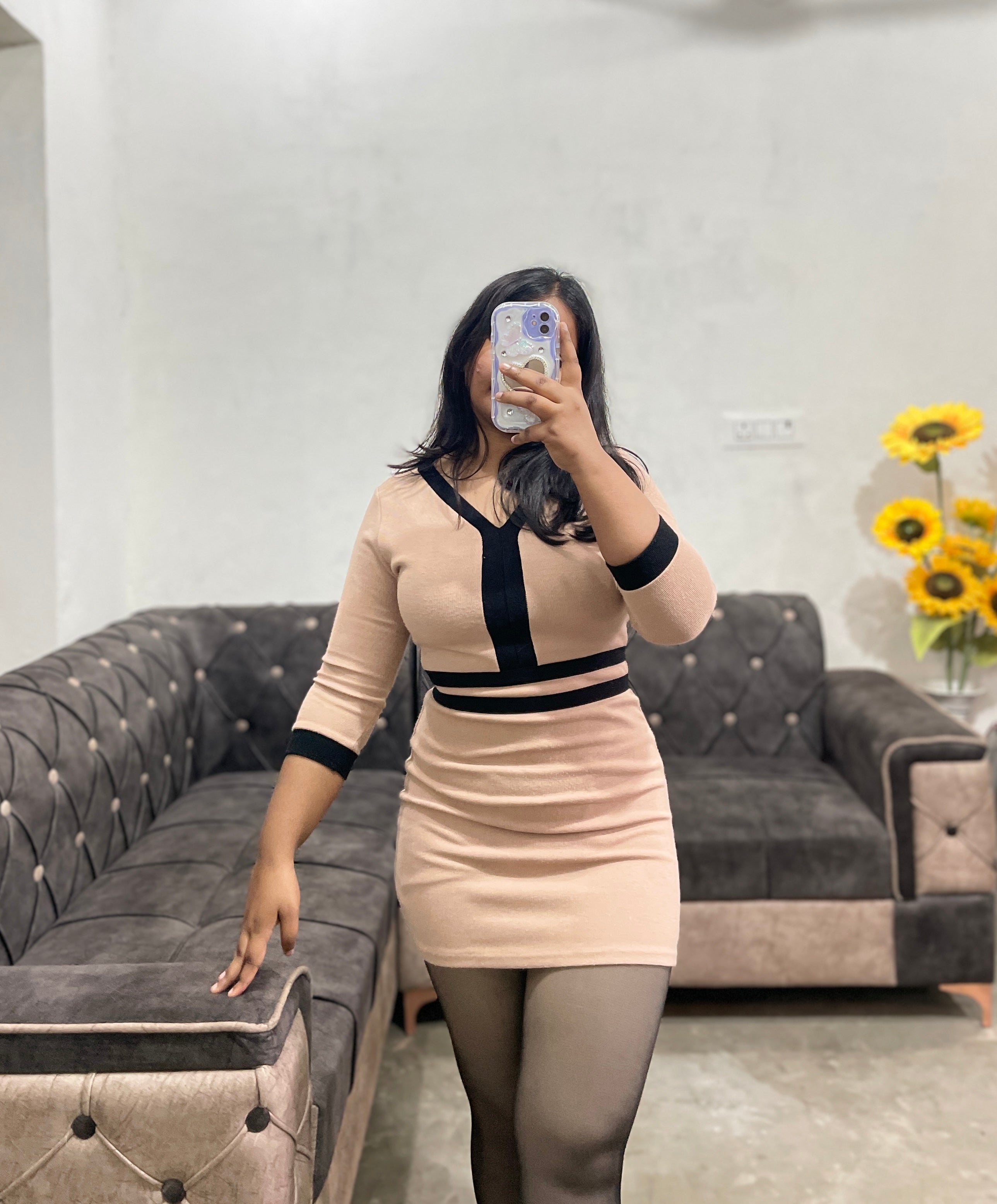 Isabella beige dress