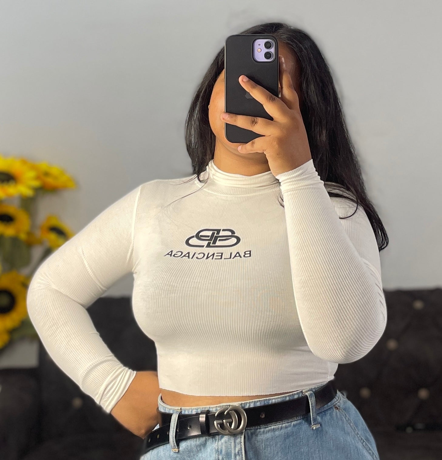 White crop top