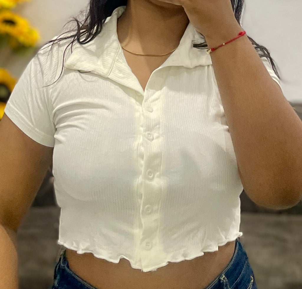 White crop top
