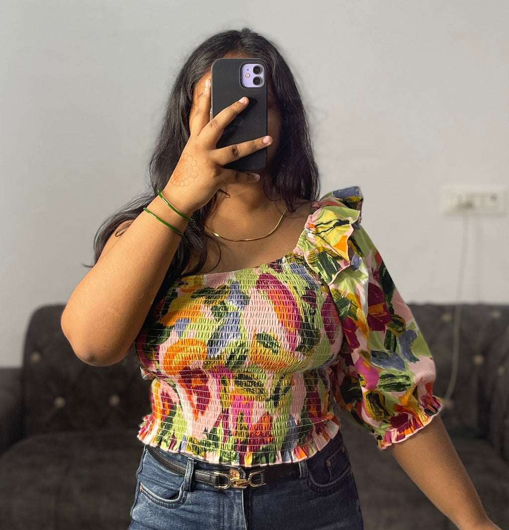 One side sleeve top