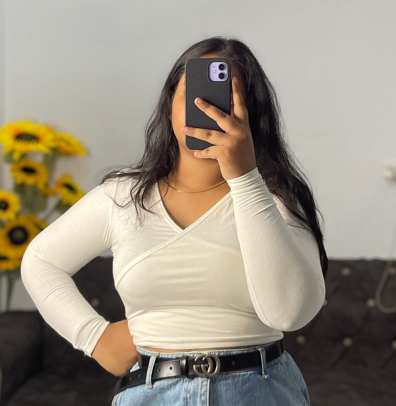 White back ribbon crop top