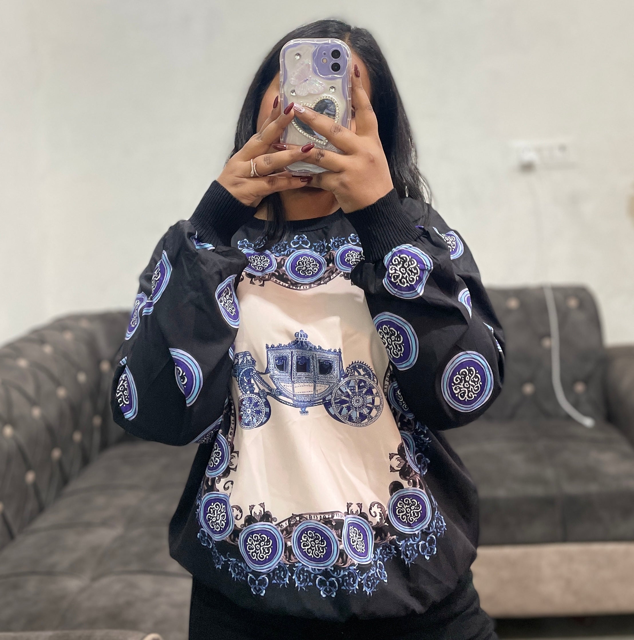 Soft satin vintage top
