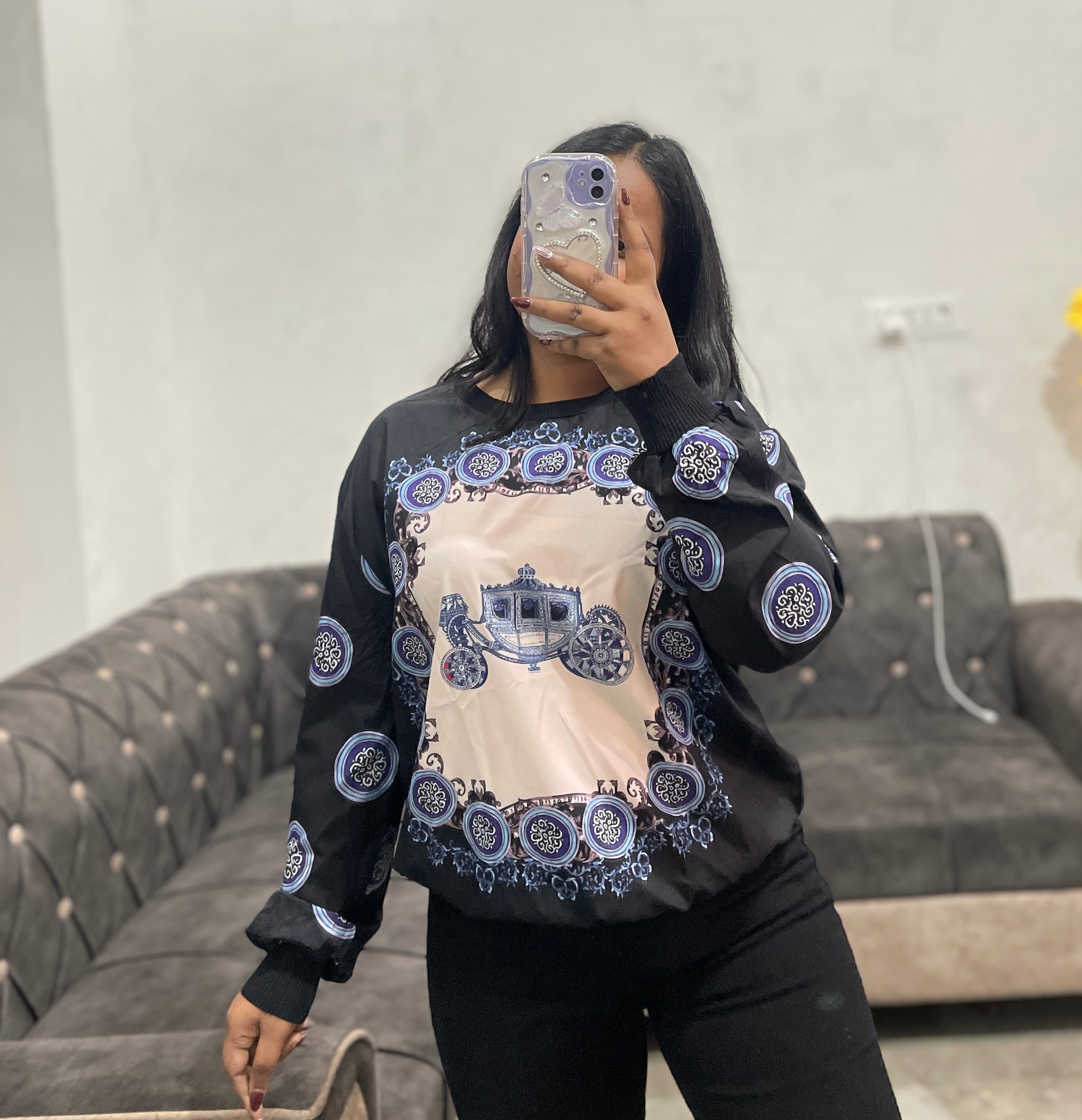 Soft satin vintage top