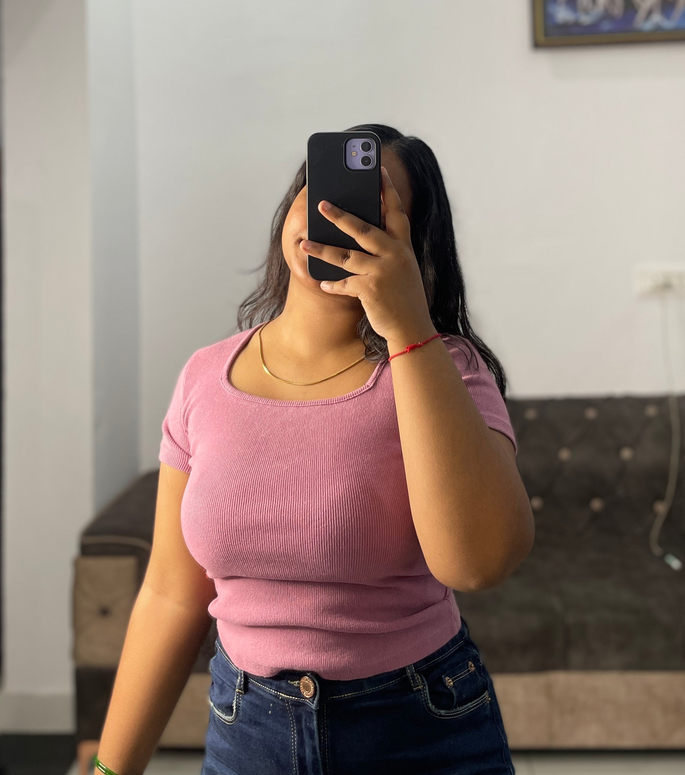 Pink ribbed top