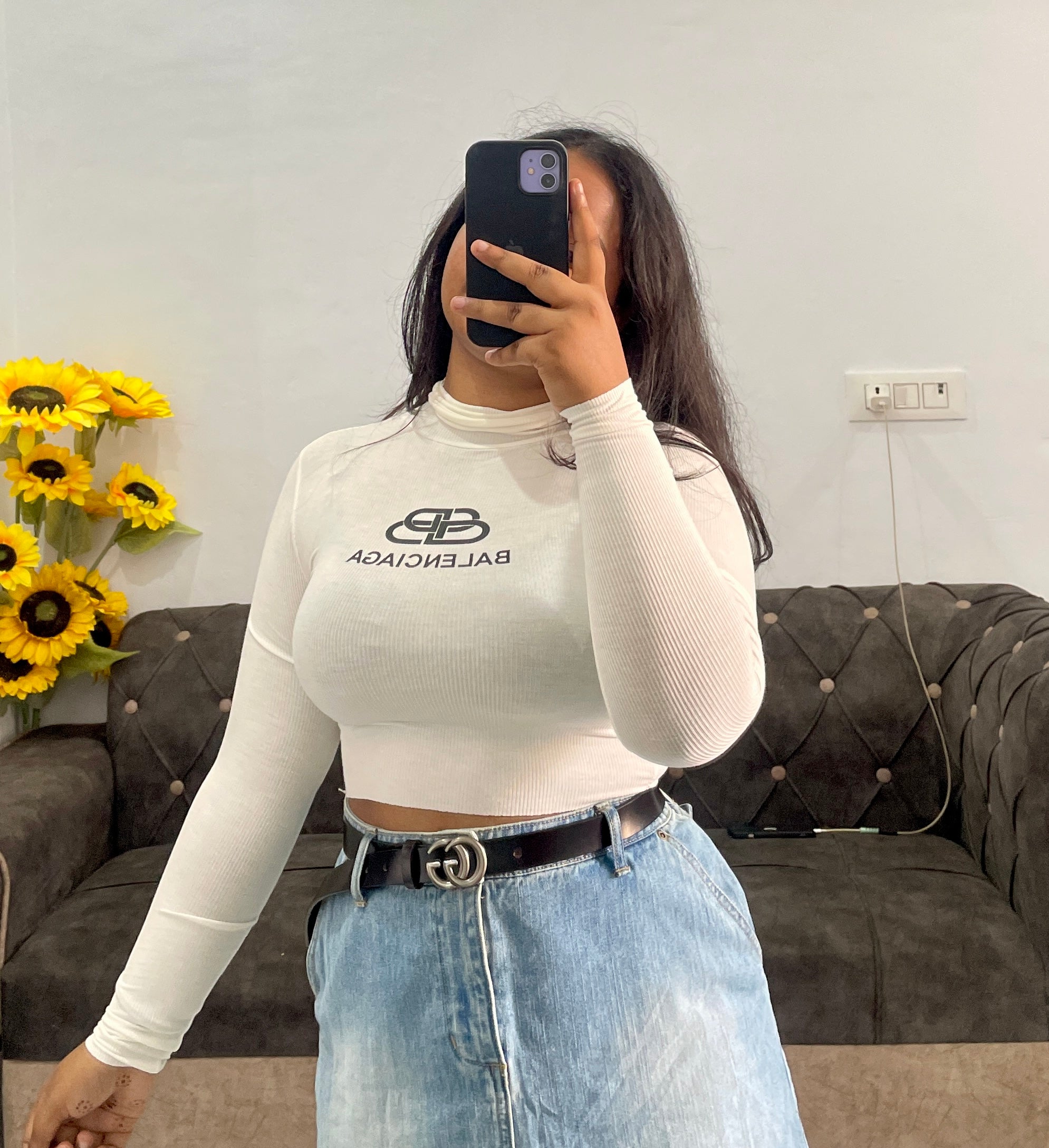 White crop top