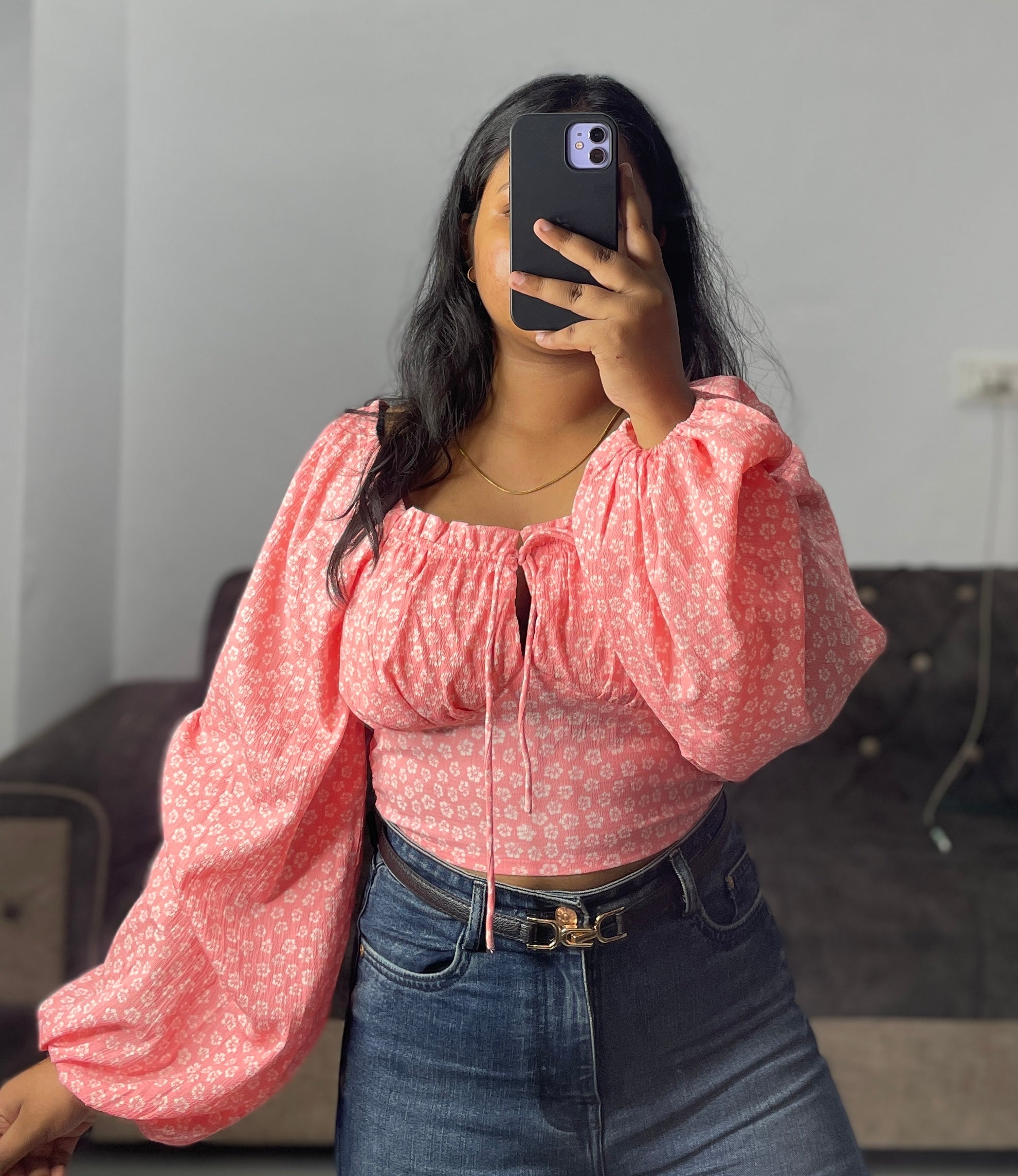 Peach crop top