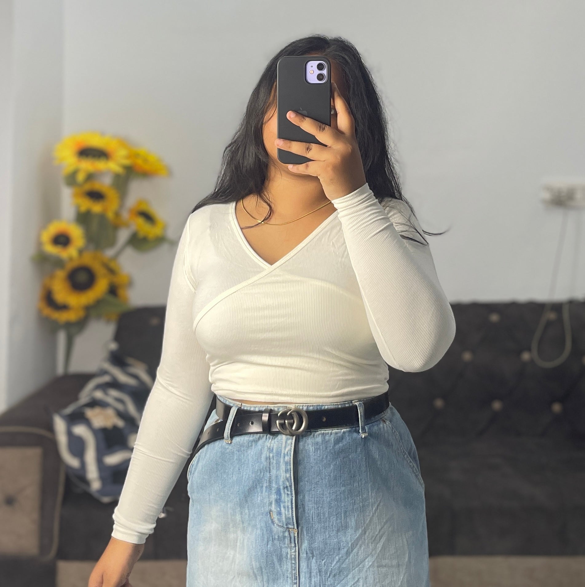 White back ribbon crop top