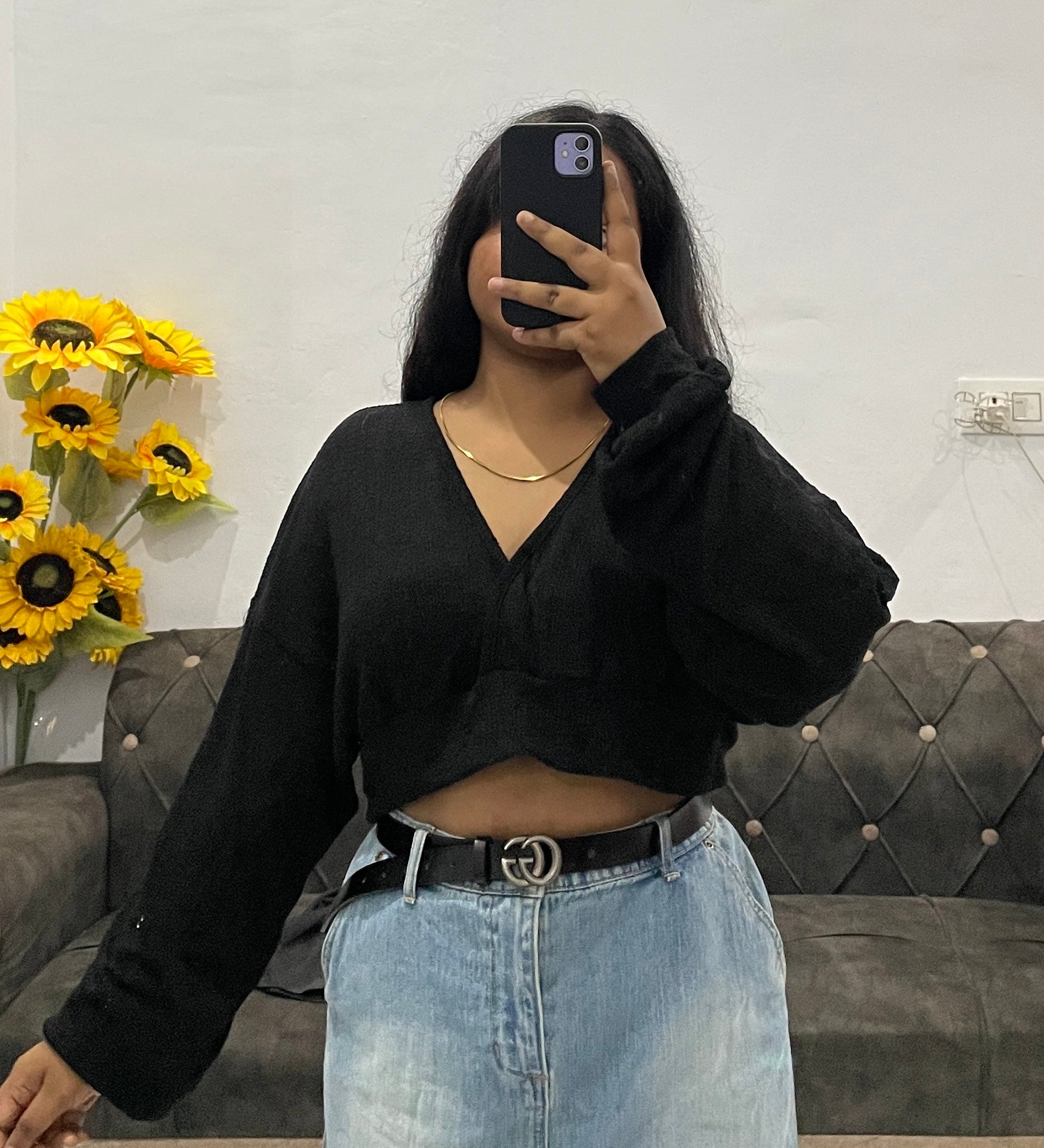 Black v neck top
