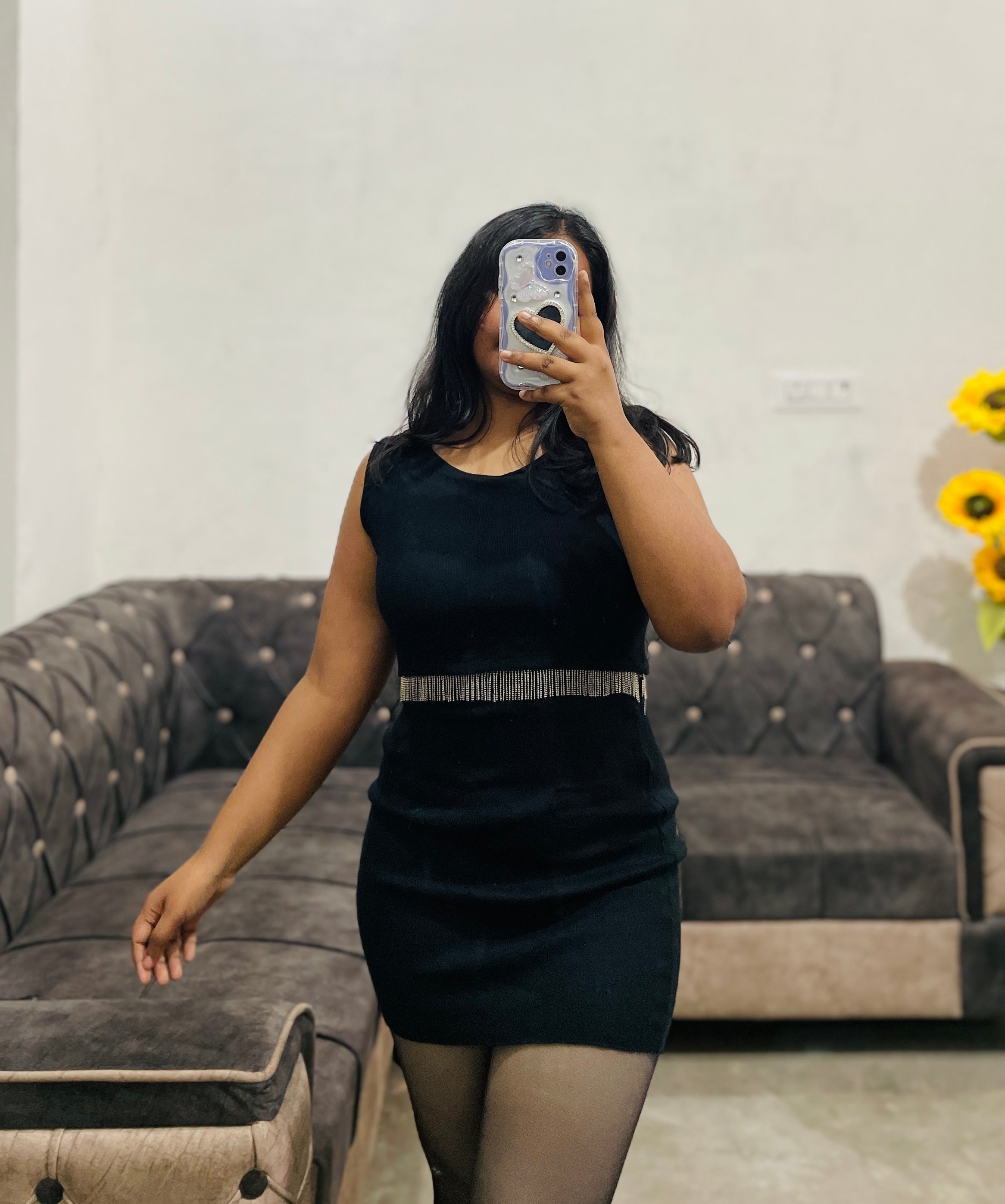 Black mini dress