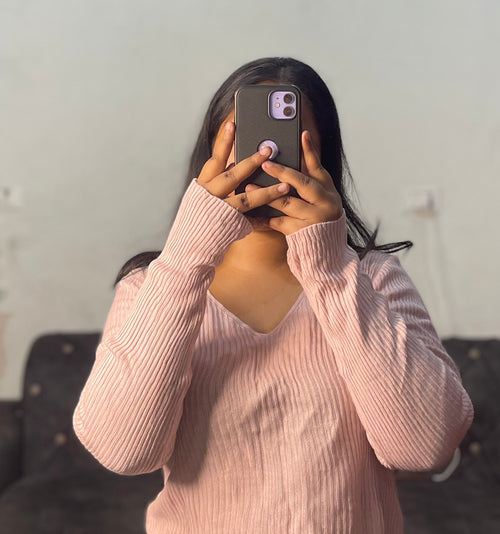 Baby pink knitted top