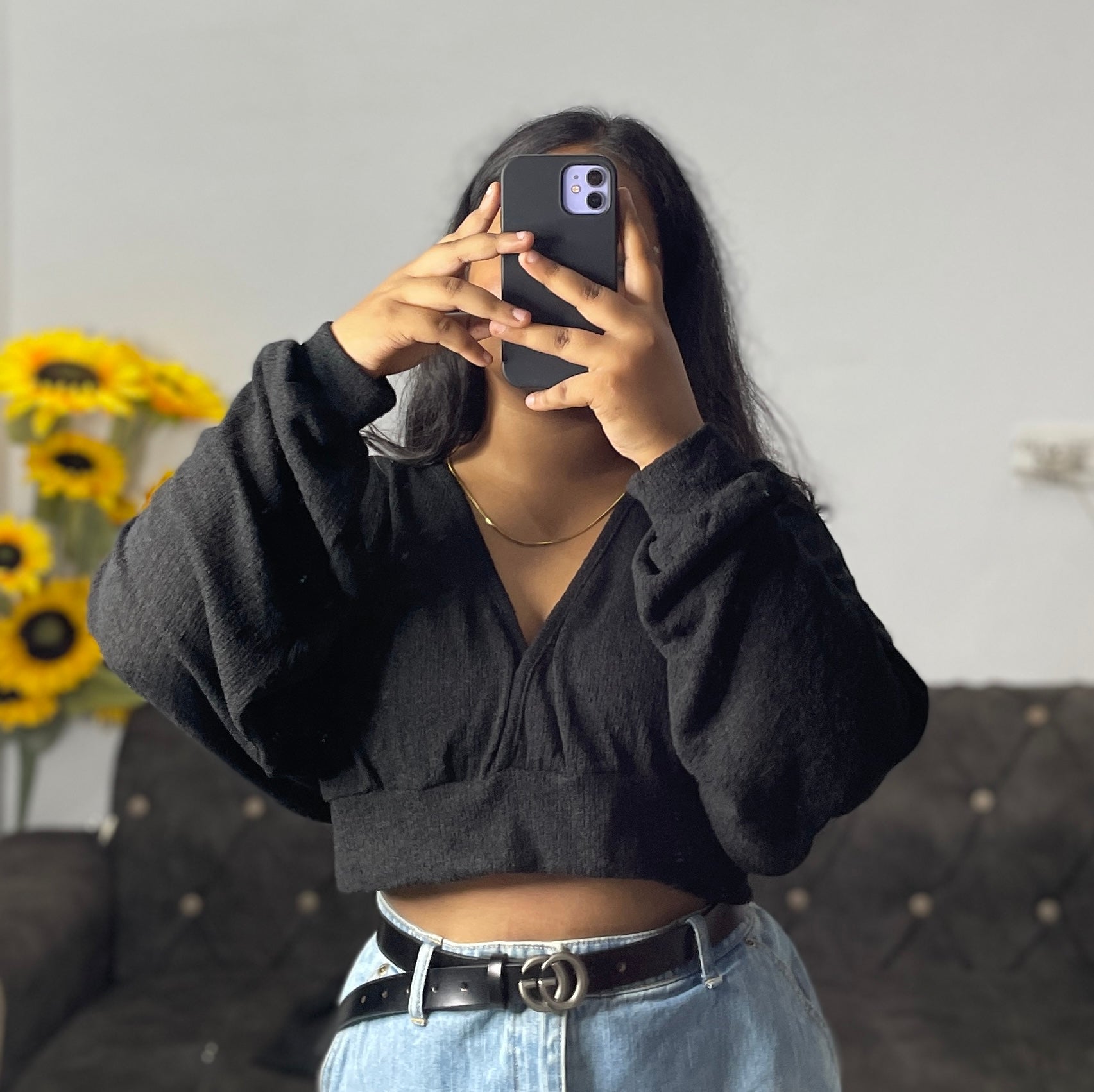 Black v neck top