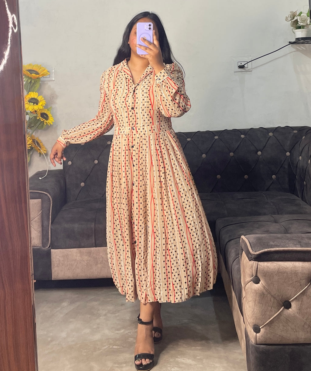 Beige classy dress