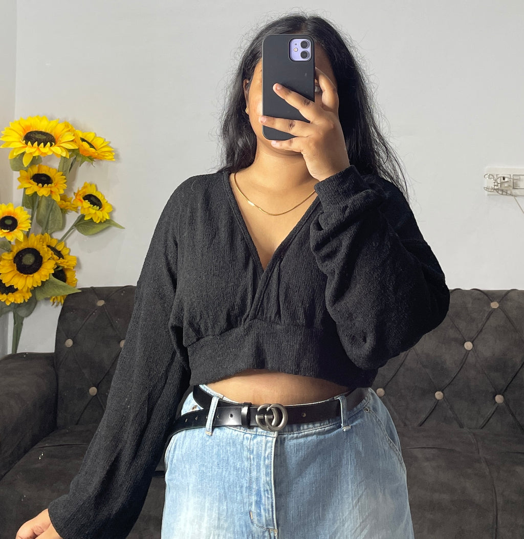 Black v neck top