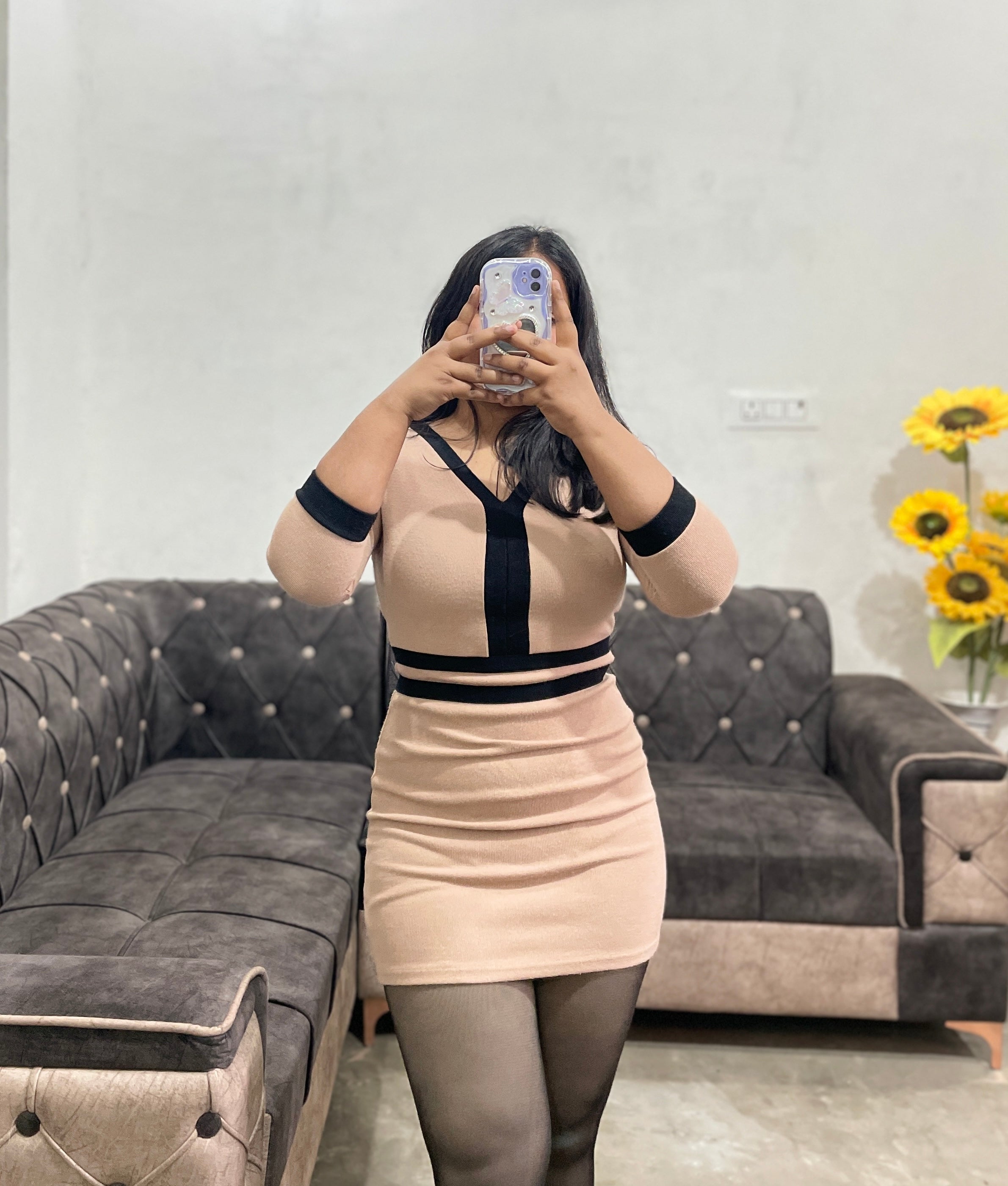 Isabella beige dress