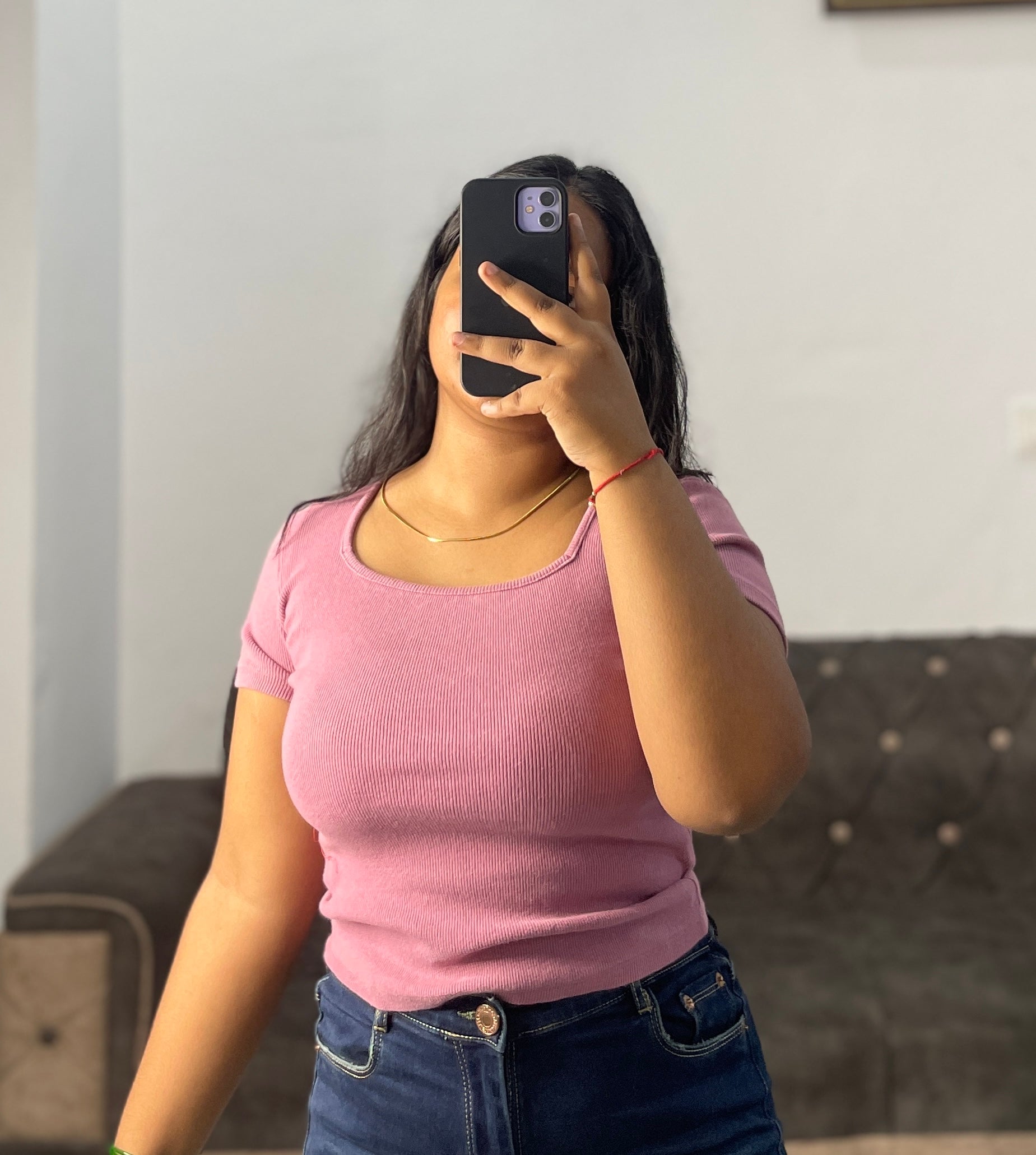 Pink ribbed top