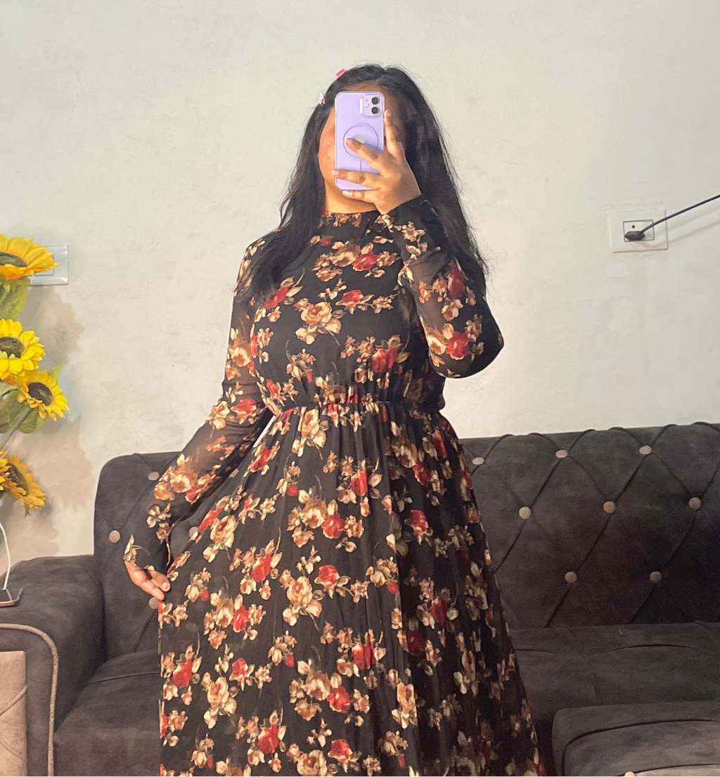Black floral dress