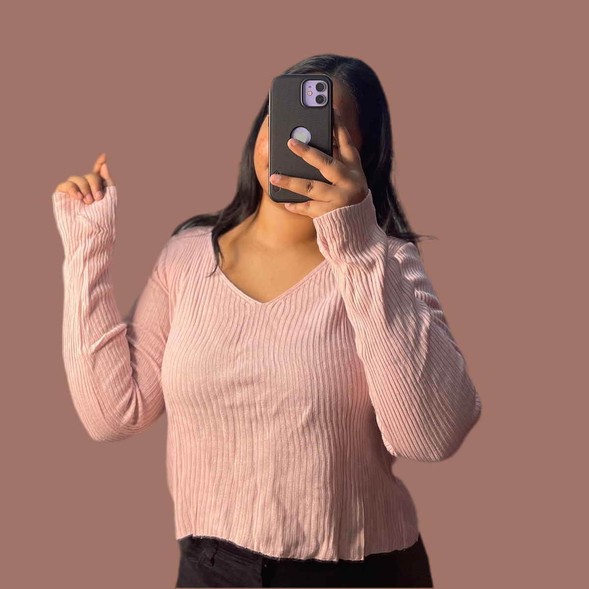 Baby pink knitted top