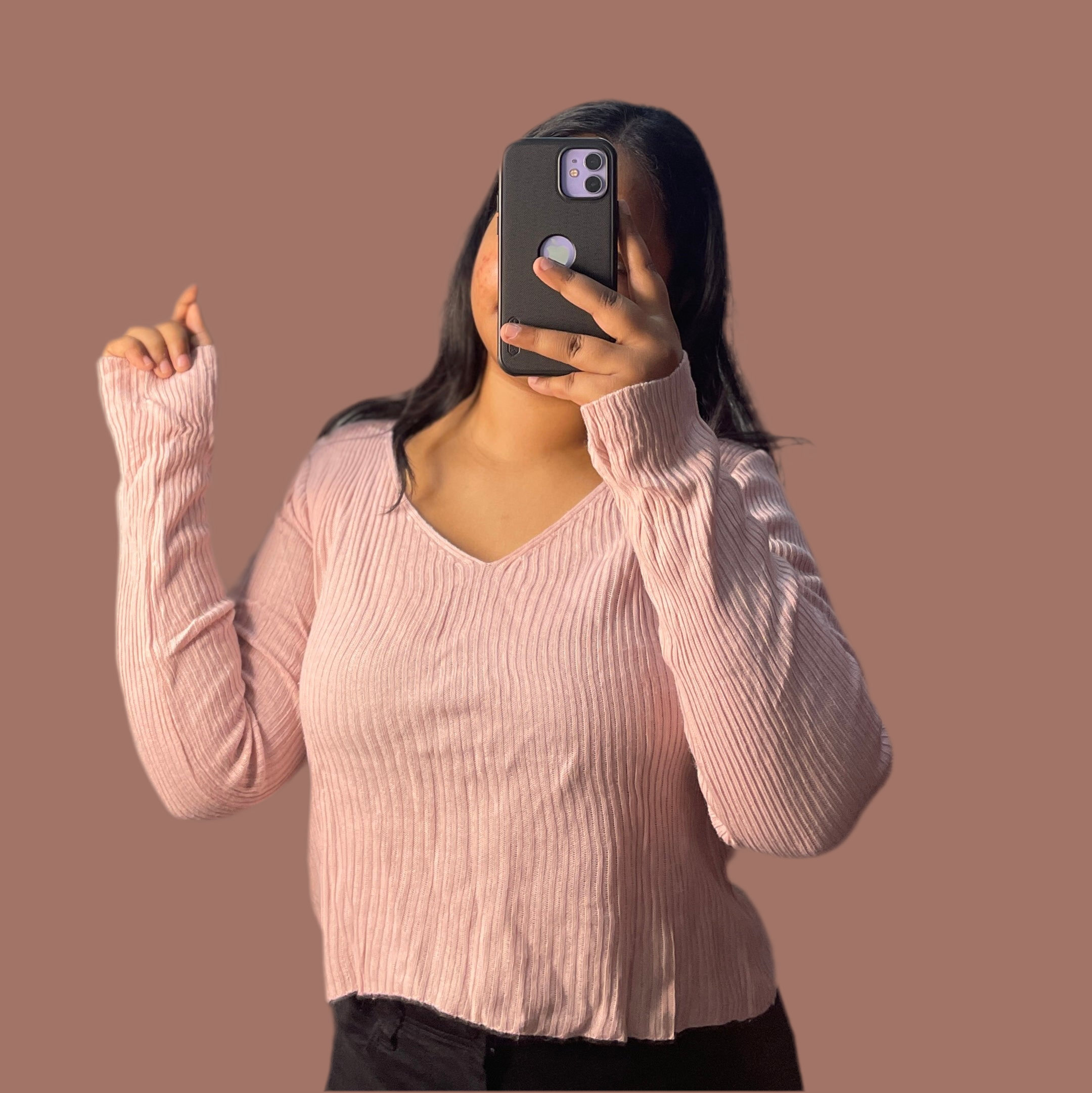 Baby pink knitted top