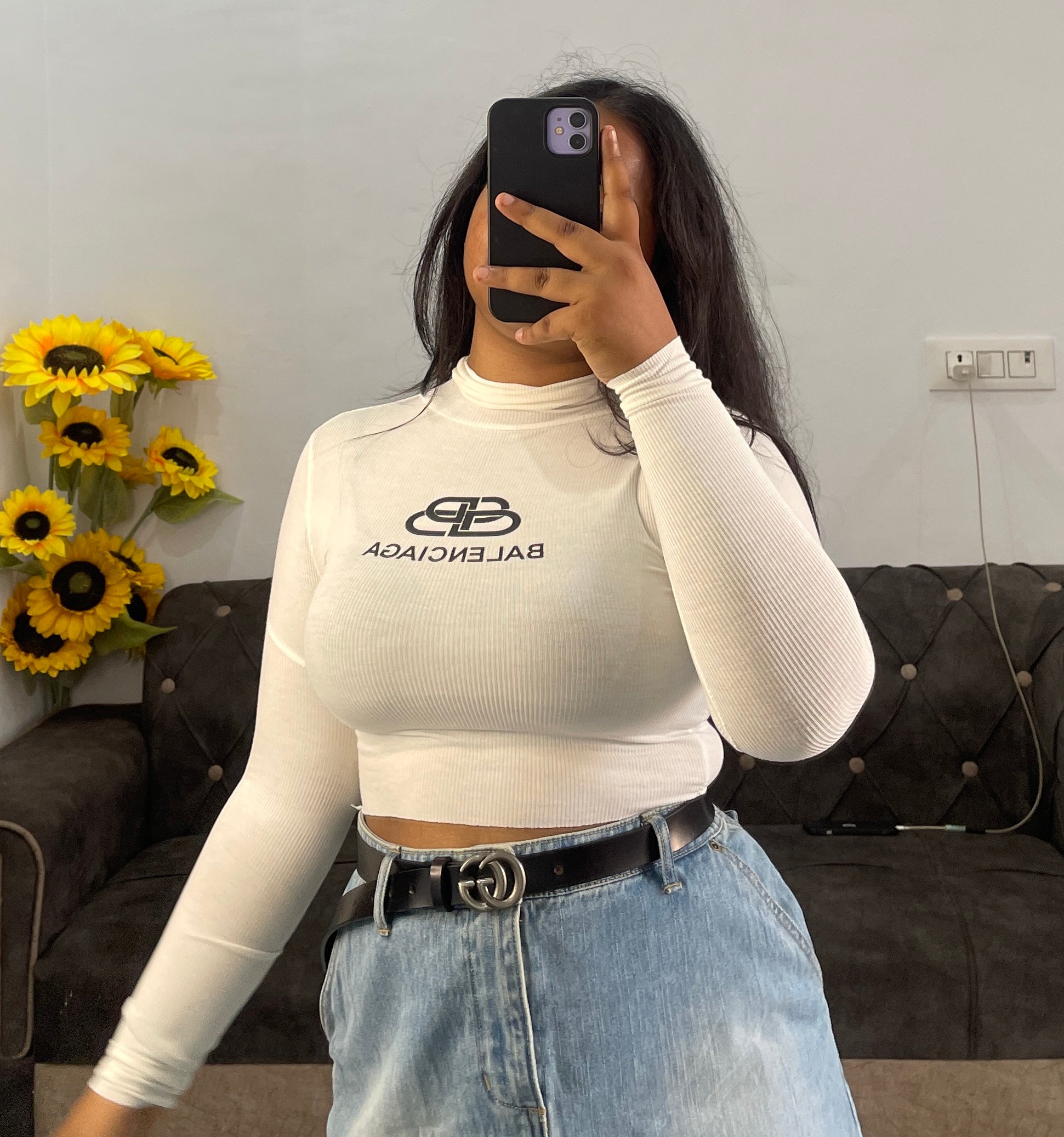 White crop top