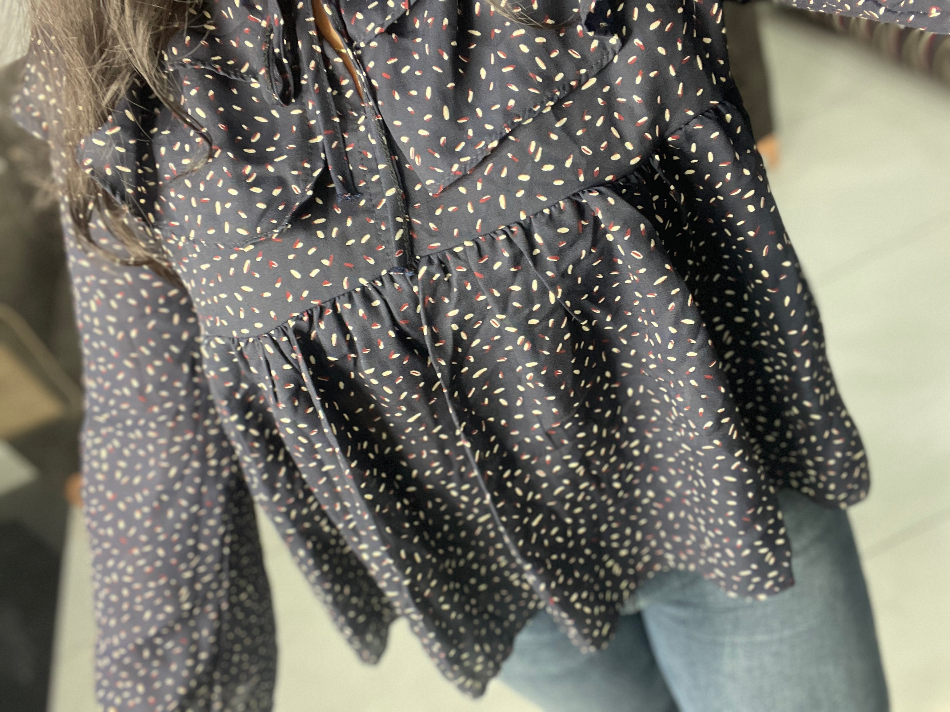 Navy peplum top